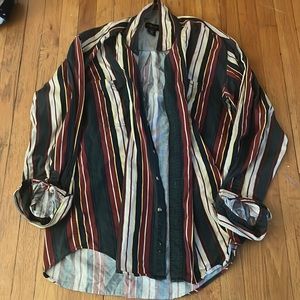 Multicolored striped Button down